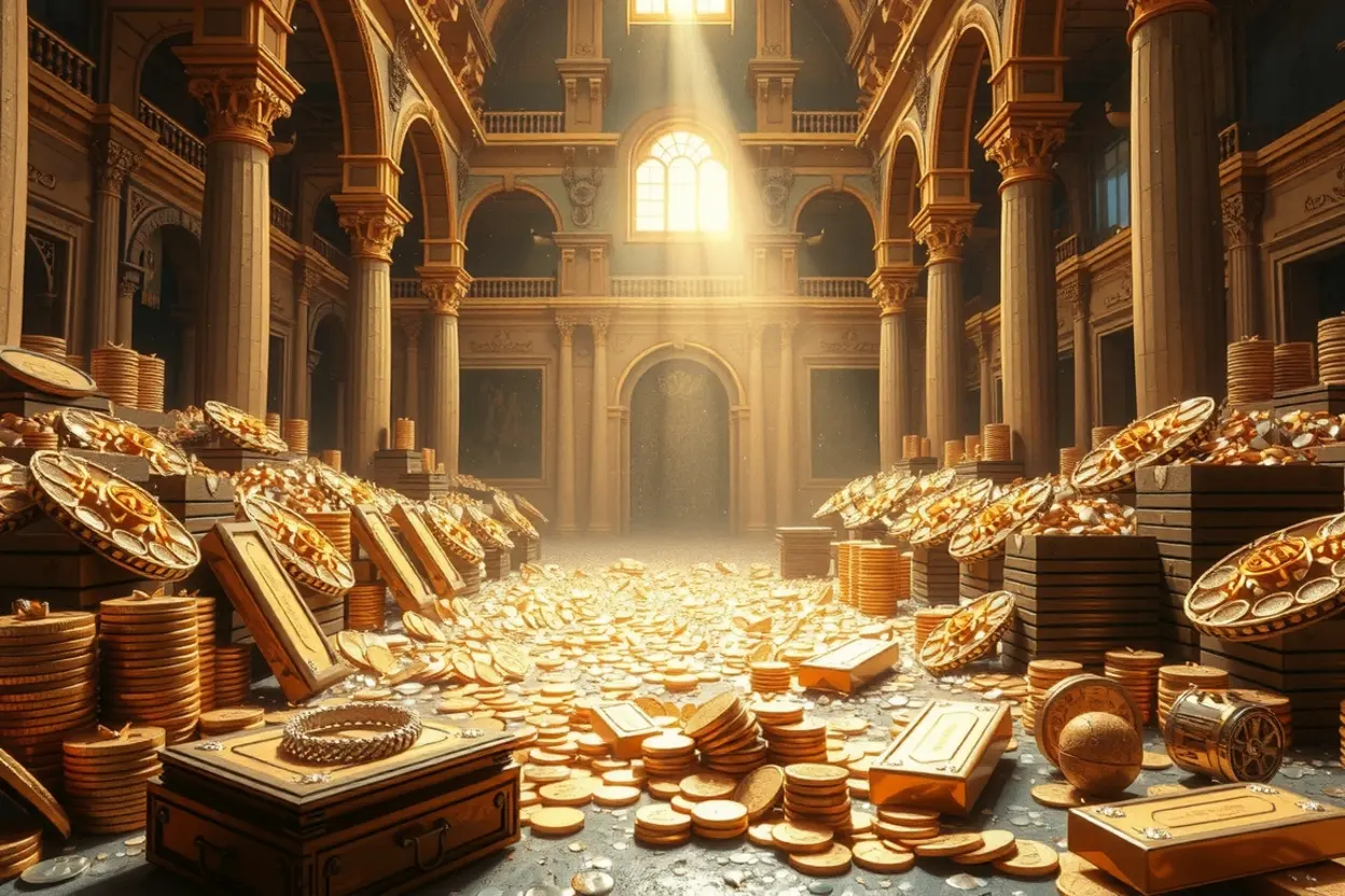 Tesouros de ouro e prata do Rei Salomão.