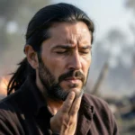 Líder cristão em oração, simbolizando a vitória sobre tentações ministeriais.