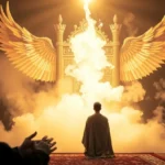 Profeta Isaías diante do trono de Deus em uma visão.