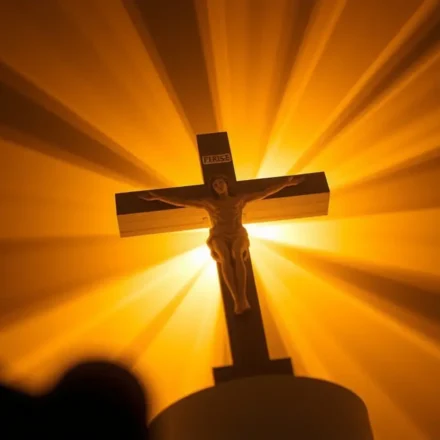 Cruz de madeira representando a Páscoa.