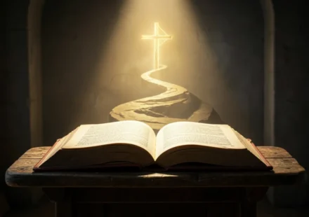 Bíblia aberta, púlpito, luz dourada, pregação expositiva, homilética, estudo bíblico