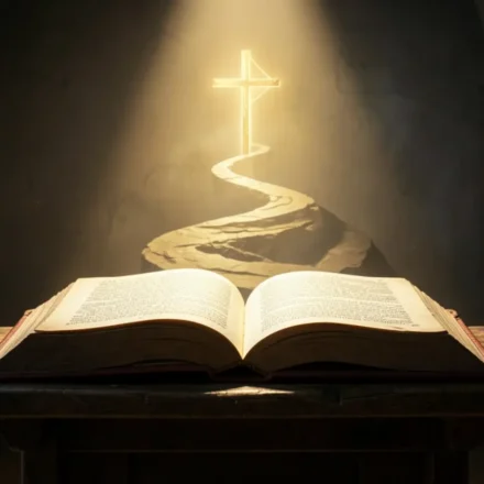 Como Estruturar um Esboço de Pregação Expositiva para Cultos de Ensino Bíblia aberta, púlpito, luz dourada, pregação expositiva, homilética, estudo bíblico