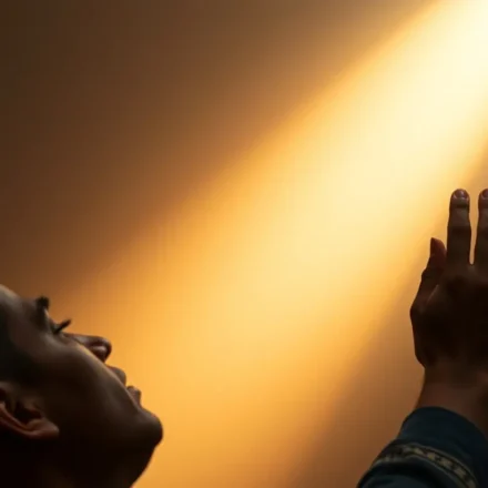 Pessoa em adoração profunda simbolizando o sermão sobre a importância do louvor.