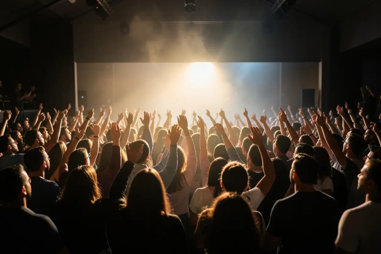 Congregação em momento de entrega e ativação profética.