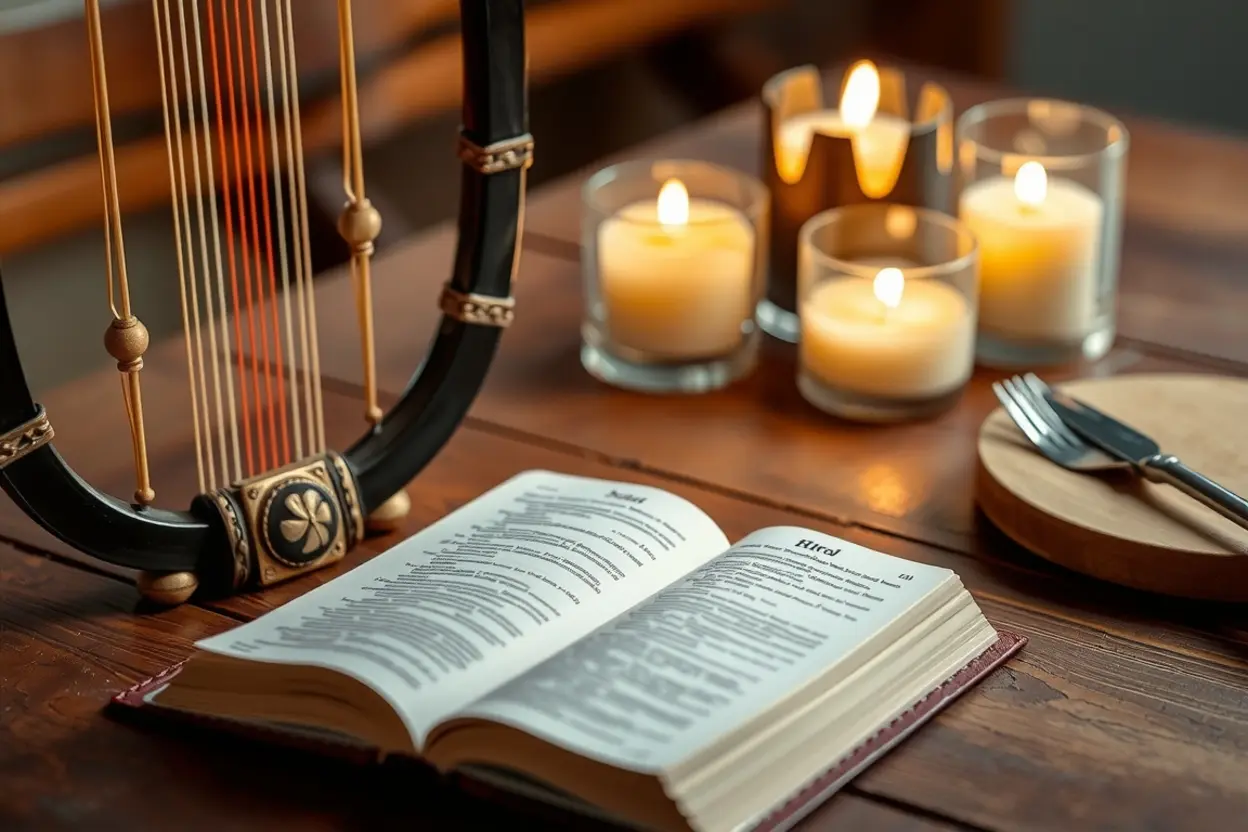 Bíblia aberta em estudo sobre a importância do louvor.