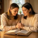 Casal cristão lendo a Bíblia para tomar decisões em conjunto.