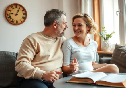 Casal cristão em diálogo sereno, refletindo a comunicação bíblica no casamento.