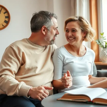 Comunicação Bíblica no Casamento: Transforme Conflitos em Crescimento Espiritual Casal cristão em diálogo sereno, refletindo a comunicação bíblica no casamento.