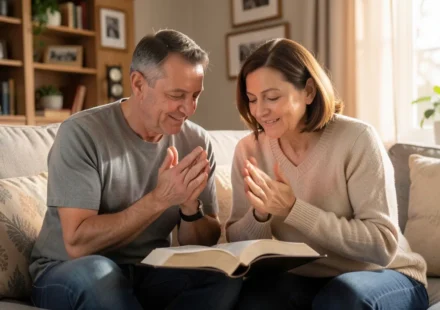 Casamento e vida devocional: casal em oração.