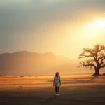 Caminhando em Poder: Sermão sobre Autoridade Espiritual Pessoa em vale árido com raio de luz divina