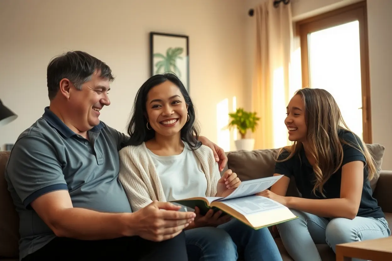Família lendo a bíblia junta