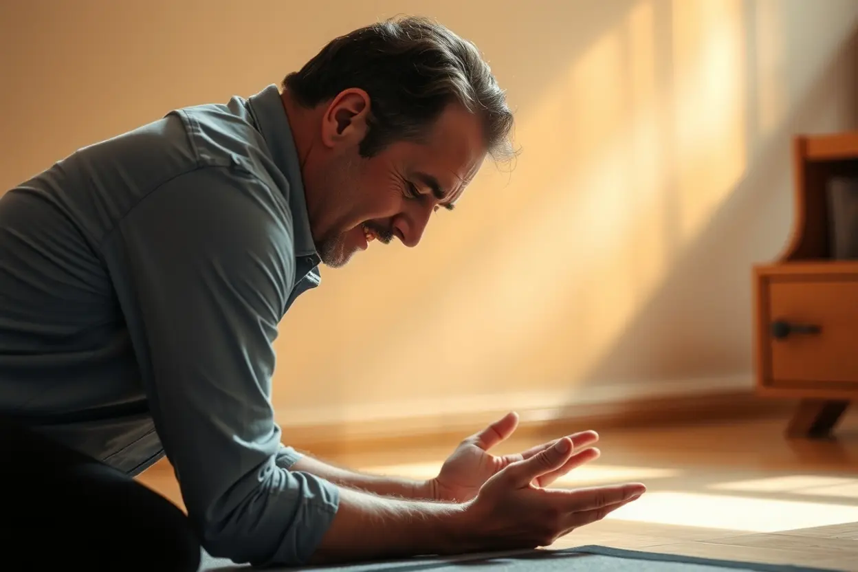 Davi em atitude de arrependimento e oração