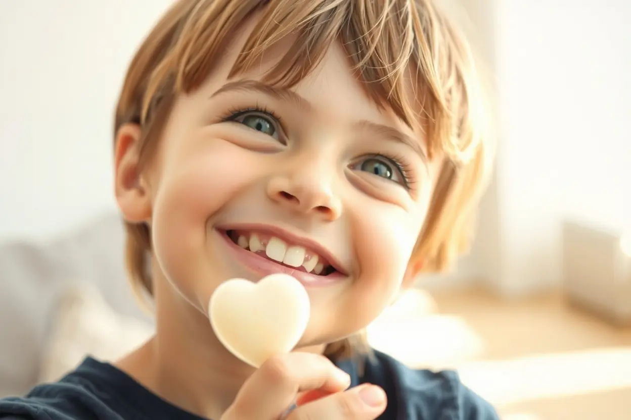 Criança sorrindo, simbolizando a alegria do perdão e um novo começo.