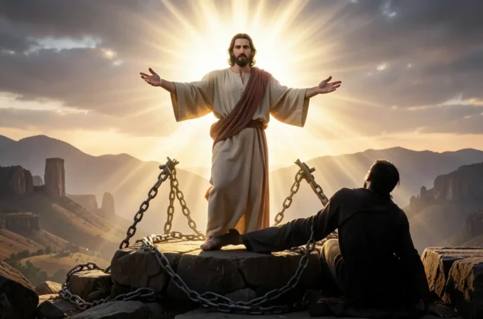 Jesus Cristo em vitória sobre a morte e o diabo