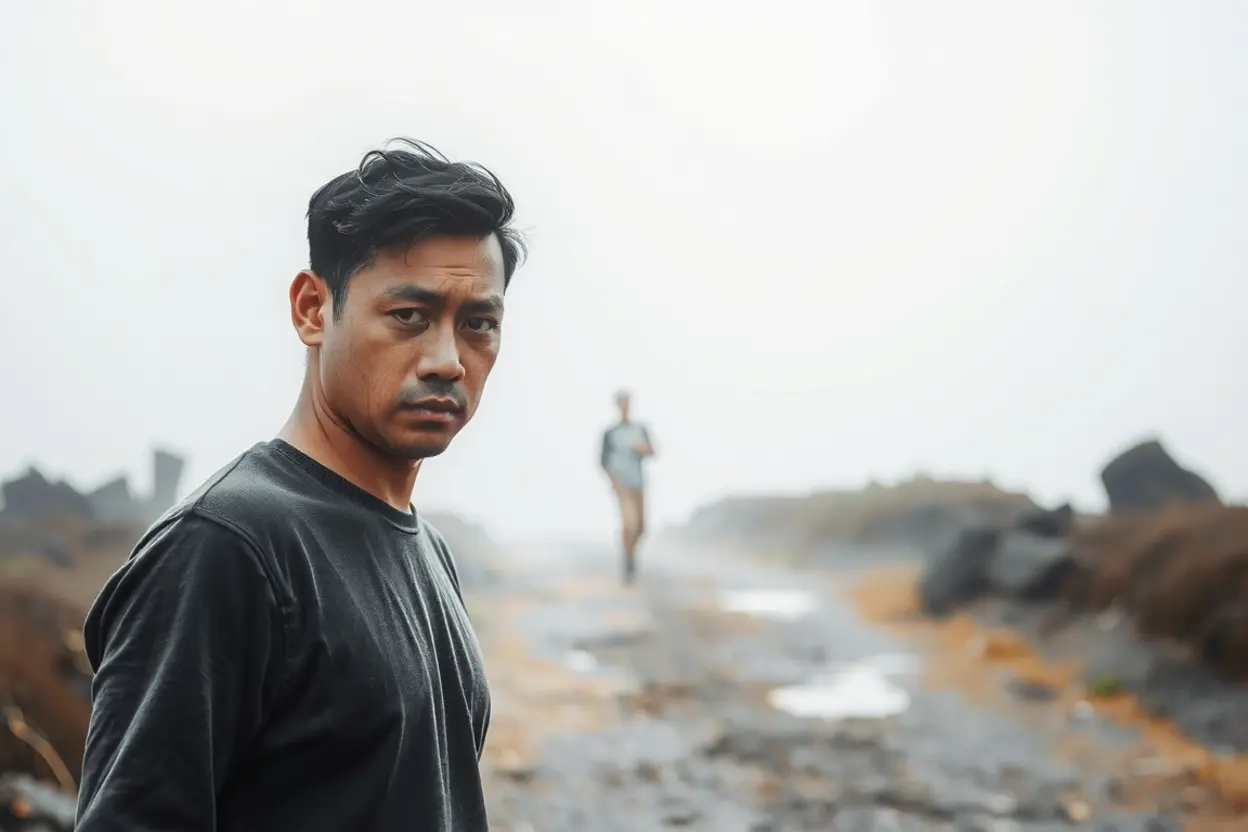 Pessoa em caminho nebuloso, representando os desafios de ser pescador de homens.