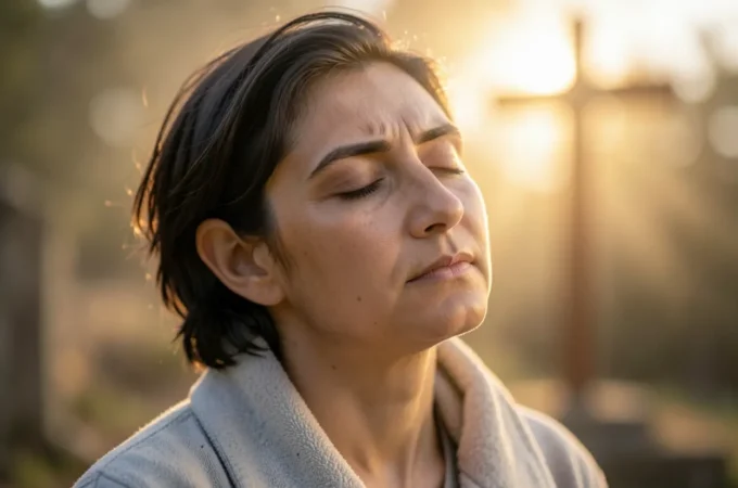 Pessoa em paz, simbolizando o descanso prometido em 2 Tessalonicenses 1:7