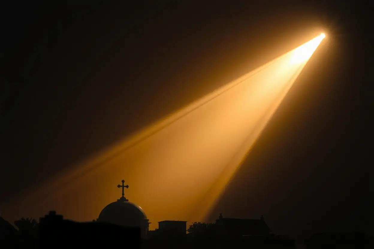 Luz divina revelando a verdade bíblica.