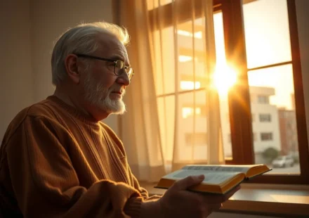 Mão de idoso e jovem com Bíblias abertas, simbolizando discipulado e mentoria cristã.