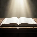 Bíblia aberta em Efésios 2:8 para esboço de pregação.