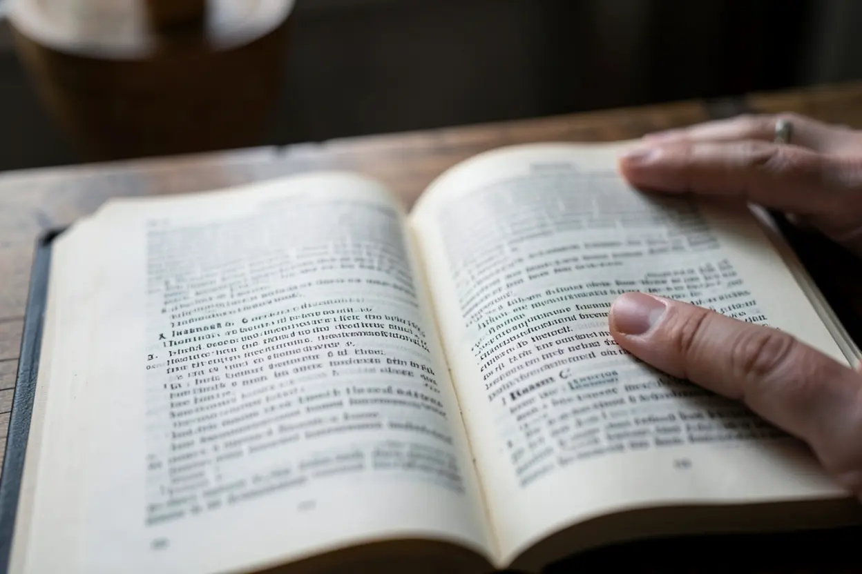 Bíblia aberta com passagens sobre o batismo.