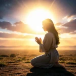 Pessoa orando aguardando a esperança da volta de Cristo