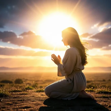 Pessoa orando aguardando a esperança da volta de Cristo