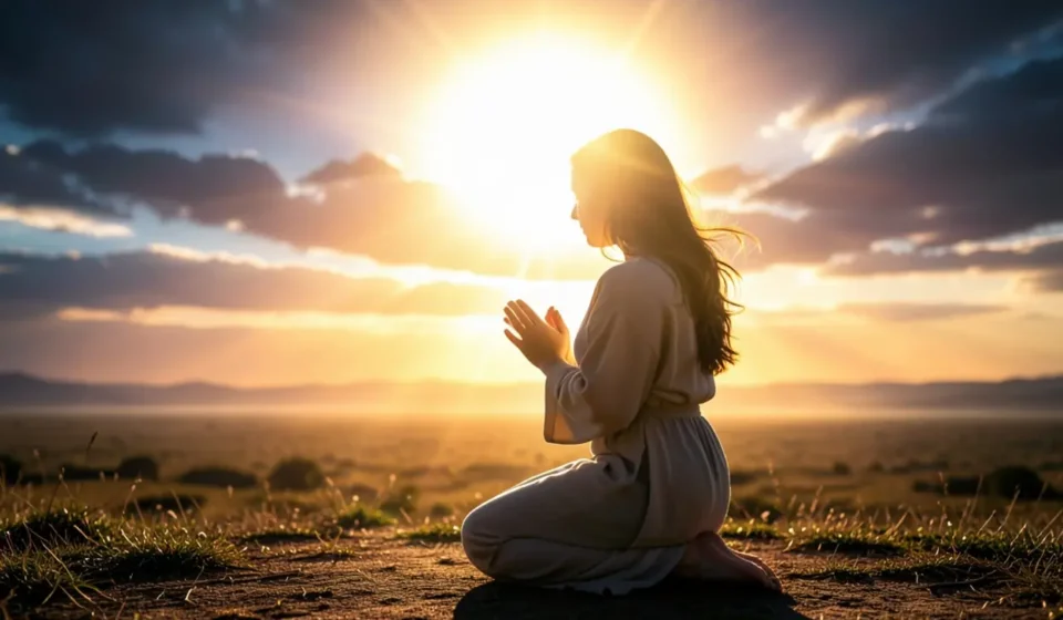 Pessoa orando aguardando a esperança da volta de Cristo