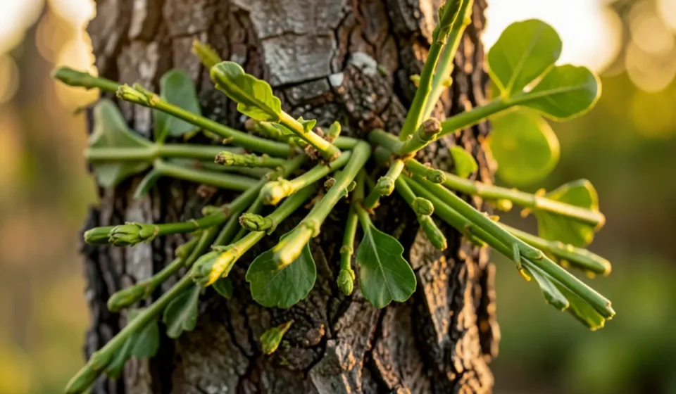 Ramos de videira representando o estudo bíblico de João 15:1-11.