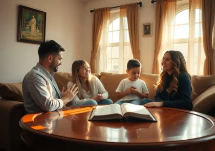 Família orando em casa, culto no lar, adoração familiar