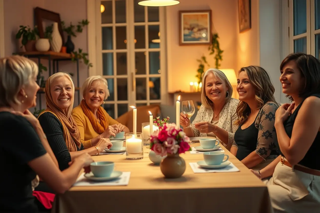 Grupo de mulheres em comunhão e estudo da Bíblia.