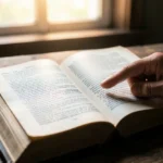 Bíblia aberta com destaque para 1 Timóteo 1:15, simbolizando a fidelidade da Escritura.