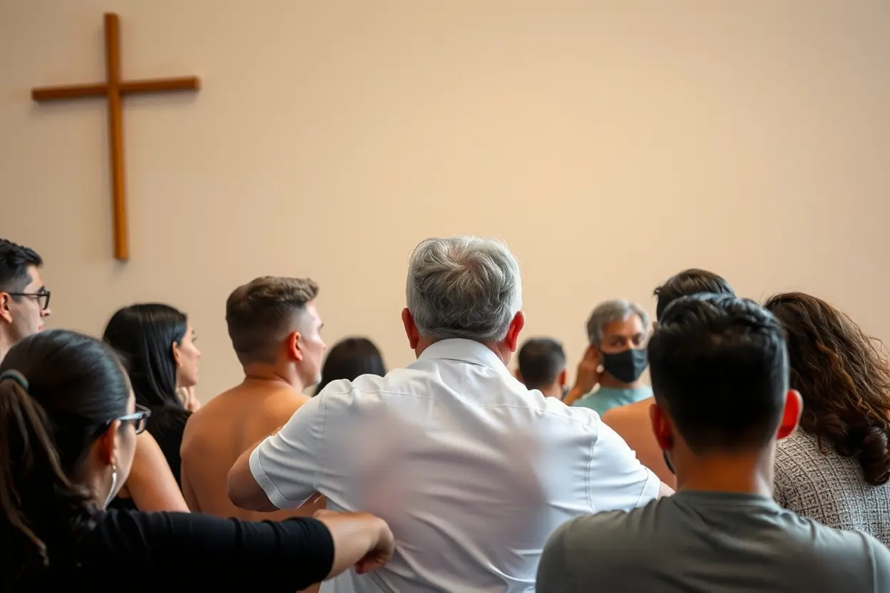 Grupo estudando a doutrina bíblica em Atos 2