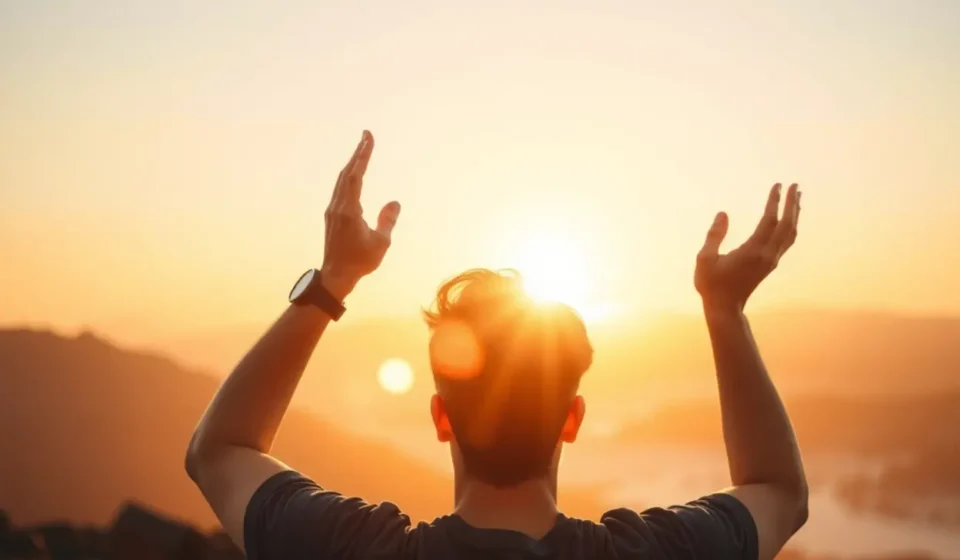 A Força Inabalável da Graça: Estudo Profundo em 2 Timóteo 2:1 Pessoa orando em luz suave, simbolizando a graça divina.