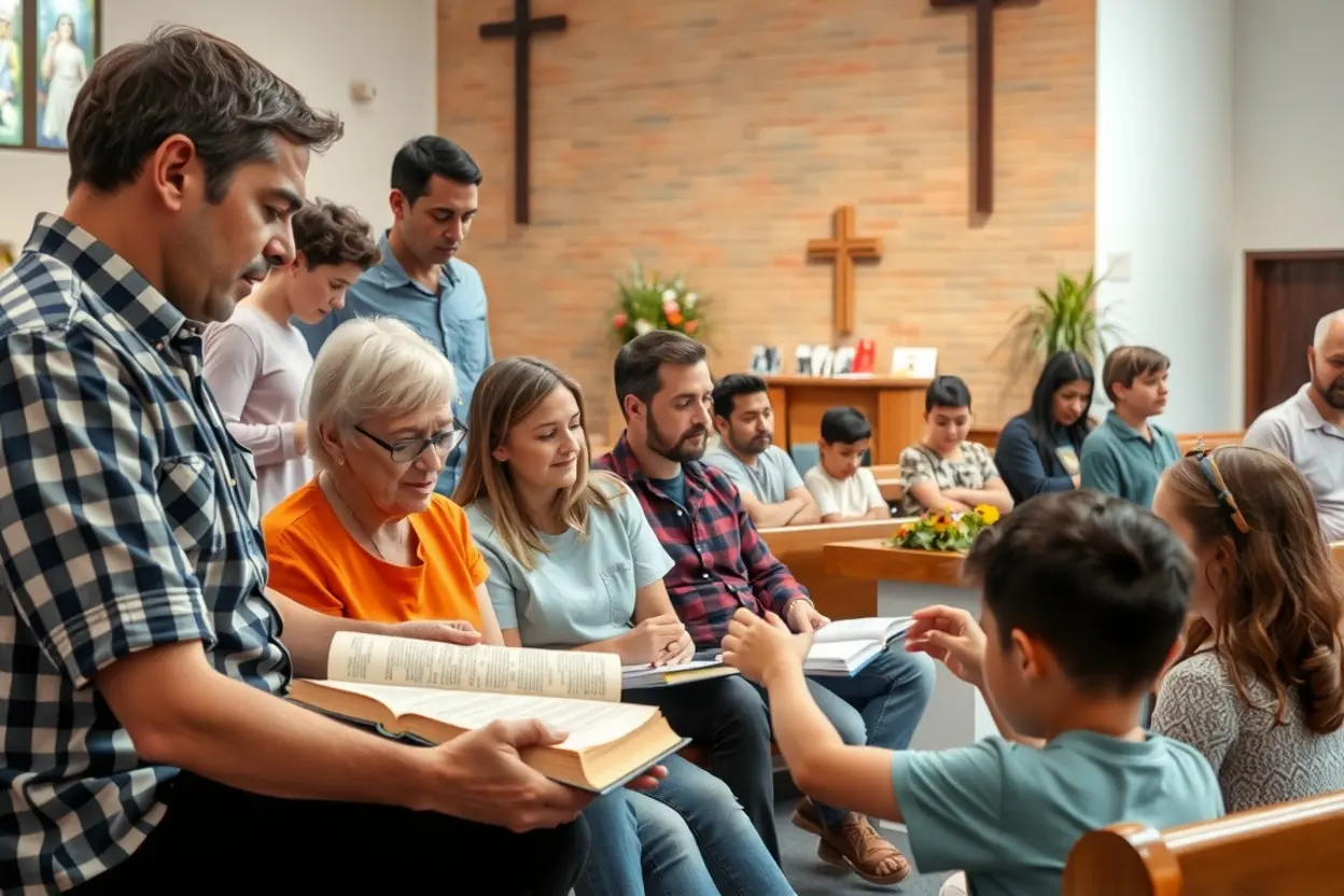 Comunidade cristã em crescimento e discipulado.