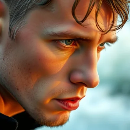 Homem firme em meio à tempestade simbolizando a perseverança no Reino de Deus.