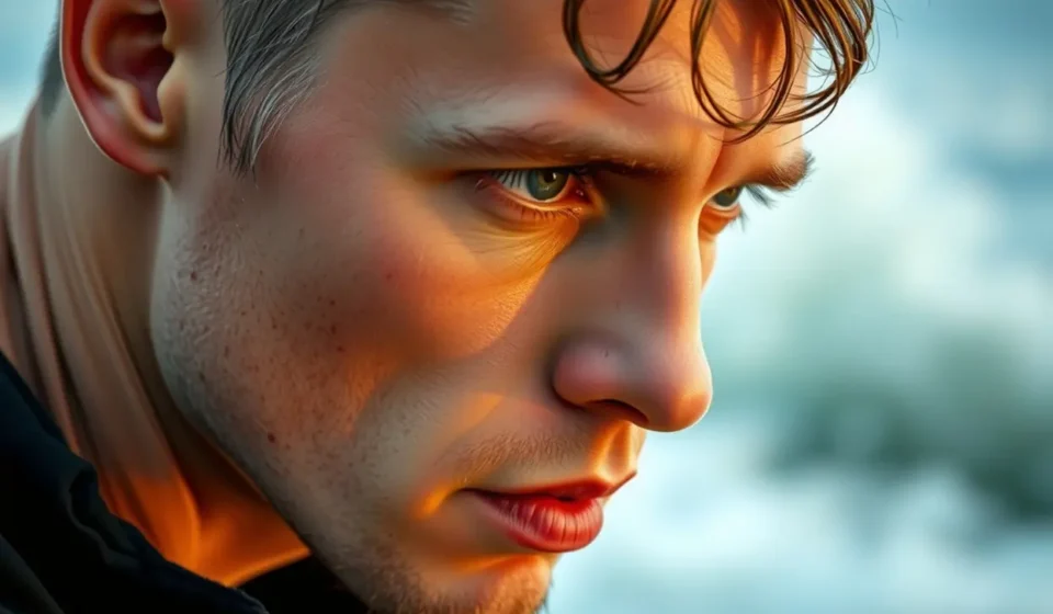 Homem firme em meio à tempestade simbolizando a perseverança no Reino de Deus.