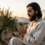 Jesus em oração em um monte.