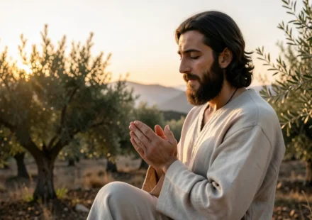 Jesus em oração em um monte.