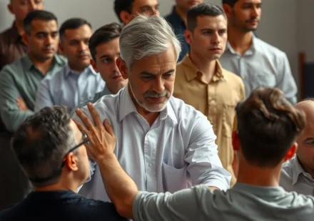 Homens praticando liderança espiritual servidora