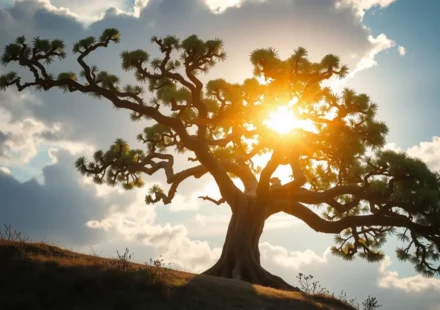 Capacidade Delegada: Esboço Textual em Filipenses 4:13 Mão de árvore enraizada recebendo luz divina, simbolizando Filipenses 4:13.