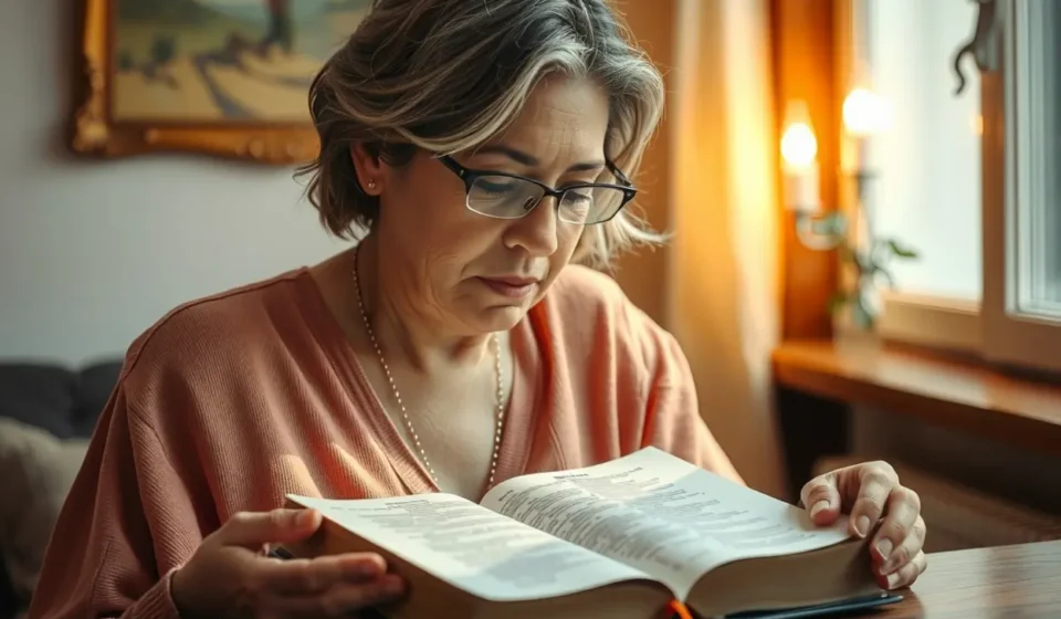 Mulher lendo a Bíblia, luz divina, sabedoria, pregação para culto de mulheres