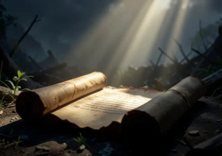 Representação visual da profecia de Naum 2:1.