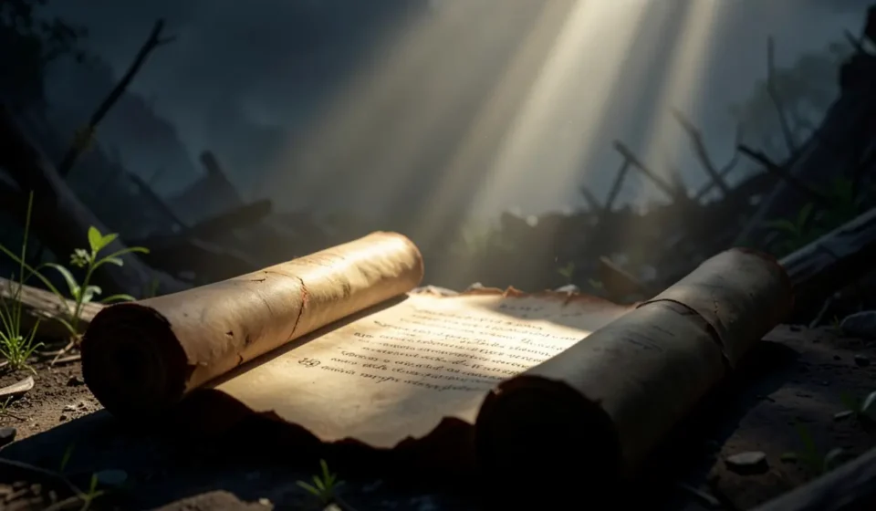 Representação visual da profecia de Naum 2:1.