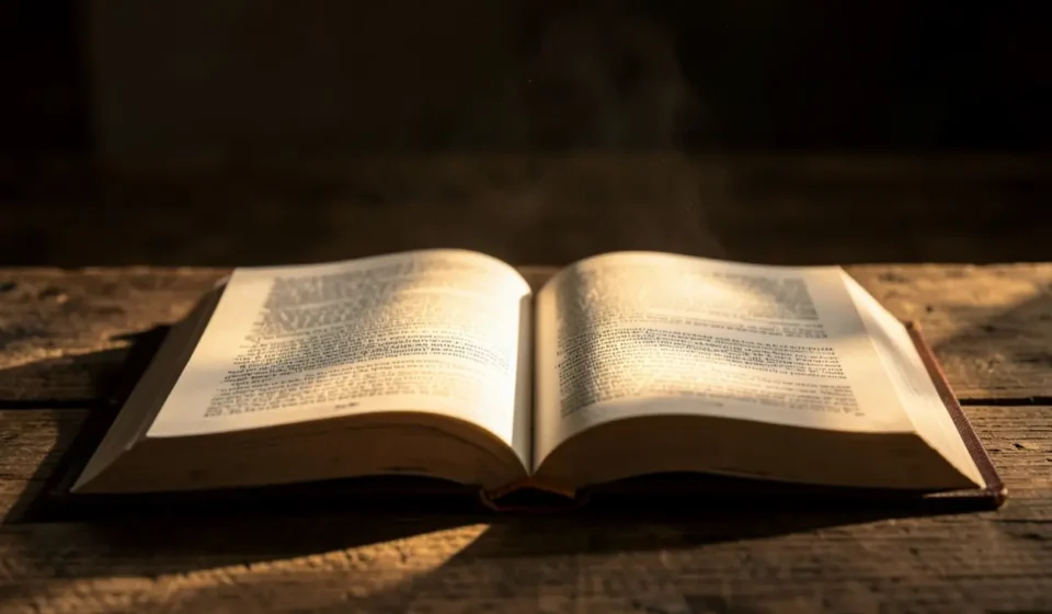 Bíblia aberta representando a pregação sobre a graça de Deus.