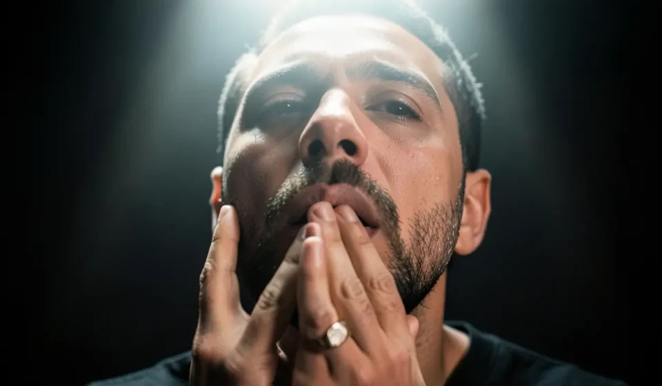 Homem orando representando o governo da língua