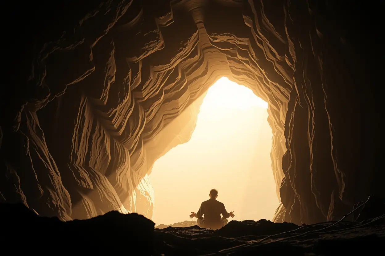 Túmulo aberto representando a ressurreição.