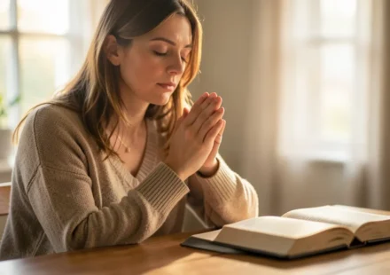 Pessoa em oração buscando como ouvir Deus