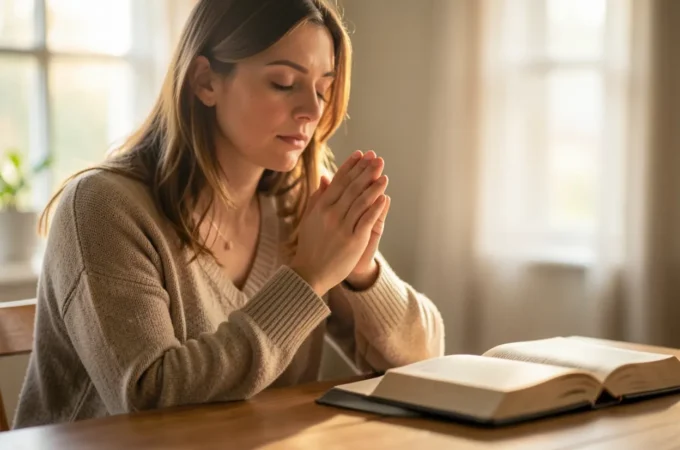 Pessoa em oração buscando como ouvir Deus