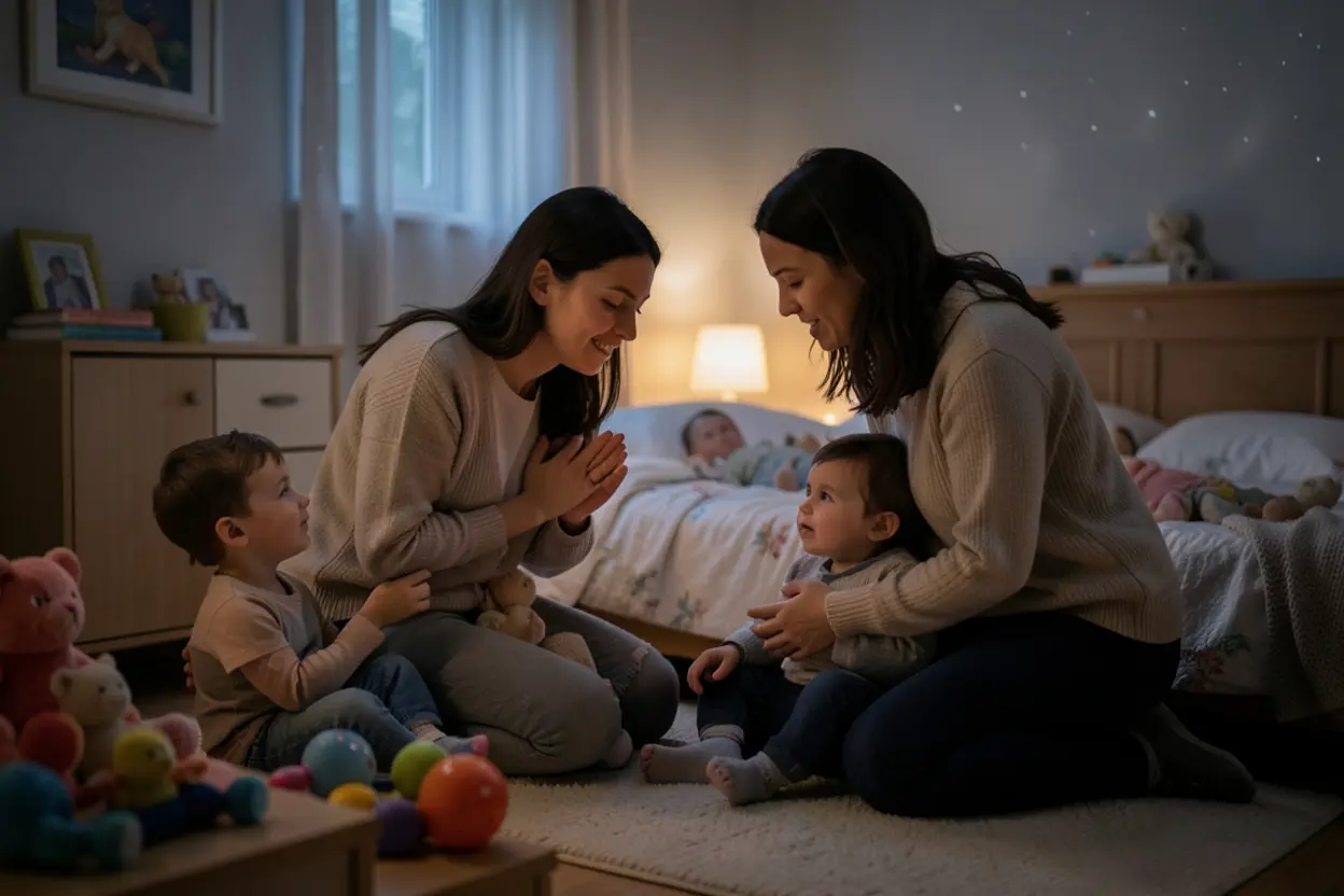Pais ensinando a Bíblia aos filhos