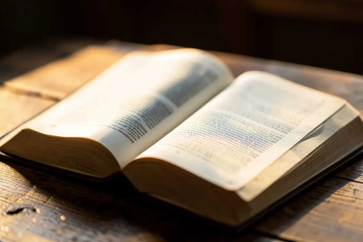 Bíblia aberta destacando a presciência divina sobre o destino.